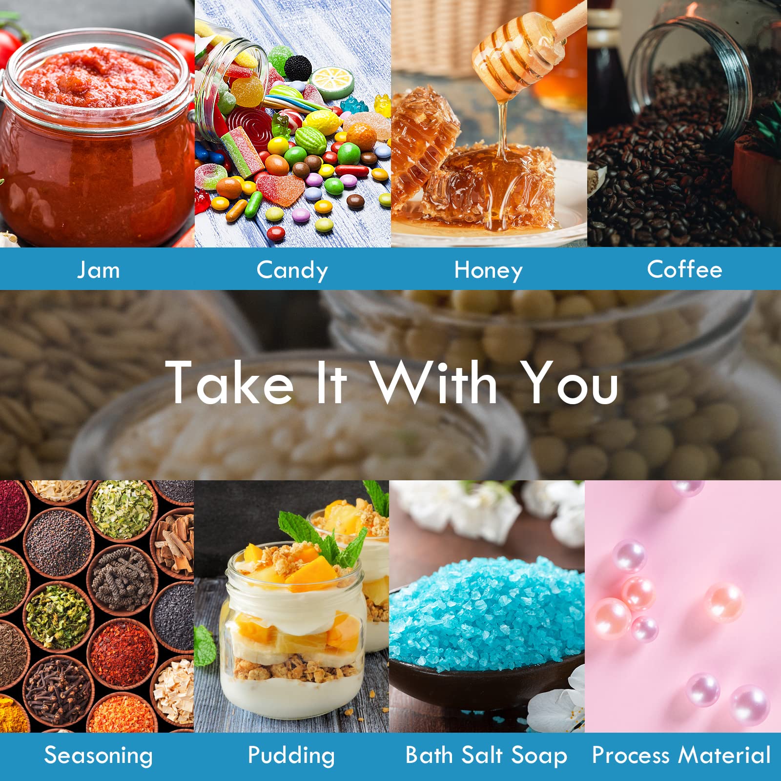 Yeboda 10Oz Small Glass Storage Jars With Cork Lids And Spoons Yogurt Containers For Pantry,Bathroom,Spices,Honey,Mousse,Candy,C